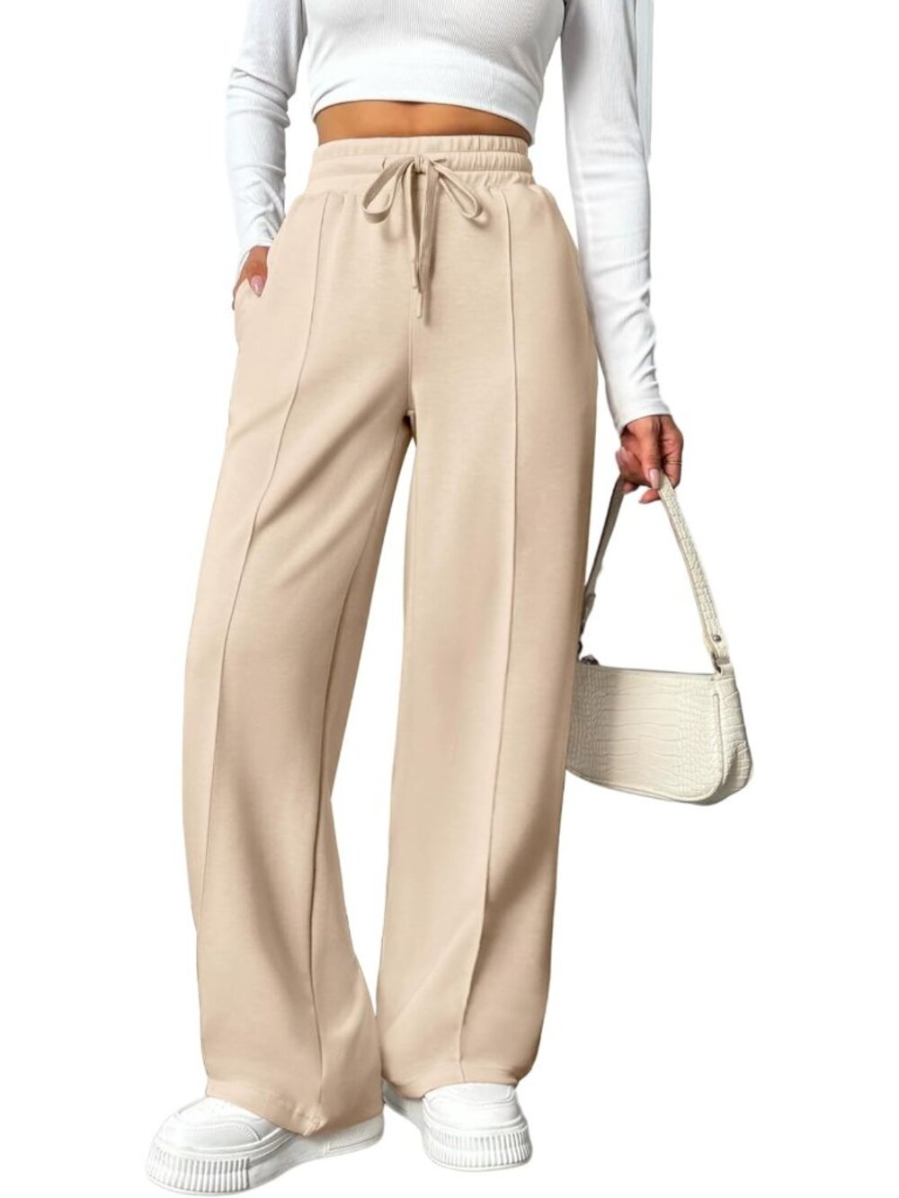 High-Waisted Wide Leg Sweatpants for Women | Cozy Baggy Fall Lounge Pants